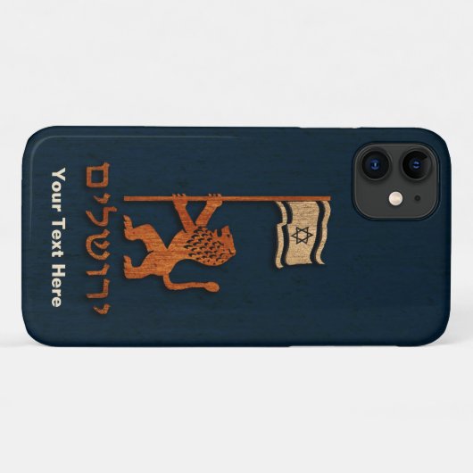 Jerusalem-dag-leeuw met vlag Case-Mate iPhone case (Achterkant (horizontaal))