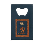 Jerusalem-dag-leeuw met vlag creditkaart flessenopener (Voorkant)