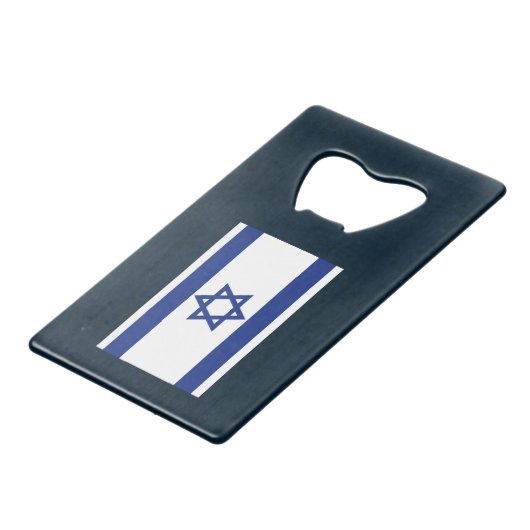 Jerusalem-dag-leeuw met vlag creditkaart flessenopener (Achterkant Gekanteld)