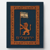 Jerusalem-dag-leeuw met vlag fotoplaat (Voorkant)