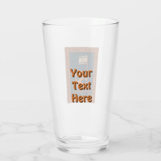 Jerusalem-dag-leeuw met vlag glas (Achterkant)