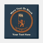 Jerusalem-dag-leeuw met vlag magneet (Voorkant)