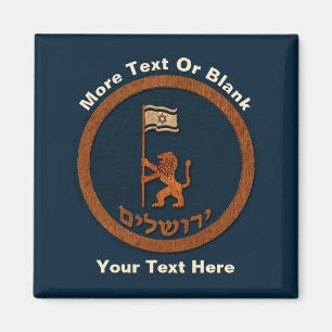 Jerusalem-dag-leeuw met vlag magneet