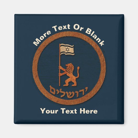 Jerusalem-dag-leeuw met vlag magneet (Voorkant)