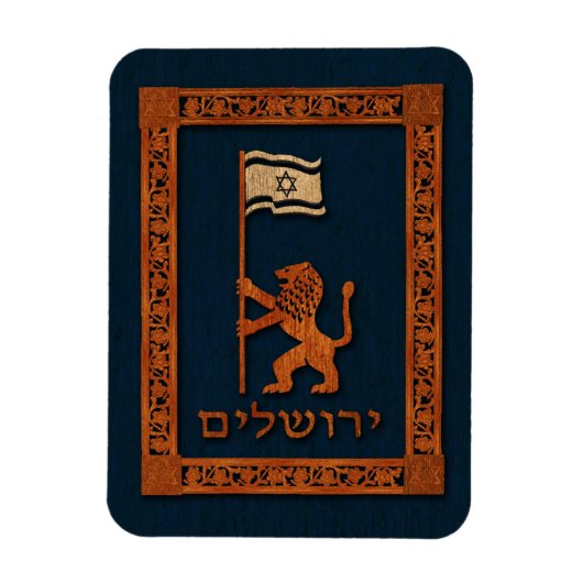 Jerusalem-dag-leeuw met vlag magneet (Verticaal)