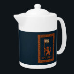 Jerusalem-dag-leeuw met vlag theepot<br><div class="desc">Een digitaal "houtkapje" ter ere van Jeruzalem Dag. Het heeft een leeuw, het officiële embleem van de stad Jeruzalem, met een vlag van Israël. Hebreeuwse tekst met de tekst "י ו ש י ם" (Yerooshalayim - Jeruzalem) staat onder de leeuw. Er is ook een "gekerfde" florale grens. De grens is...</div>