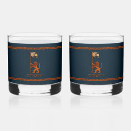 Jerusalem-dag-leeuw met vlag whisky glas
