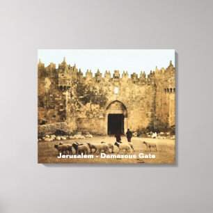 Jerusalem - Damascus Gate Canvas Afdruk