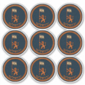 Jerusalem Day Lion met vlaggestalte Sticker (Voorkant)