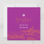 Jerusalem DIY kleuren, Magenta Sinaasappel Bat Mit Kaart (Voorkant)