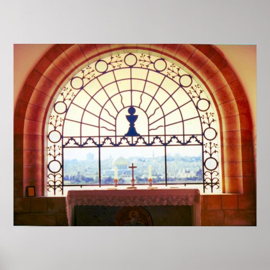 Jerusalem "Dominus Flevit"-kapel, berg olijven Poster (Voorkant)