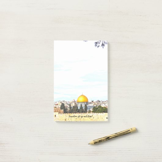Jerusalem, get up and shine! -  post-it® notes (Op bureau)