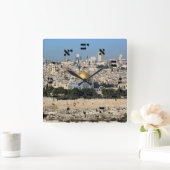 Jerusalem - Hebreeuwse lettertekens Vierkante Klok (Huis)