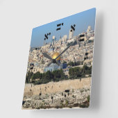 Jerusalem - Hebreeuwse lettertekens Vierkante Klok (Hoek)