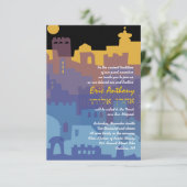 Jerusalem Heilige Staanbat Mitzvah Uitnodiging (Staand voorkant)