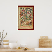 Jerusalem in Crusader Times Illustrated Manuscript Poster (Keuken)