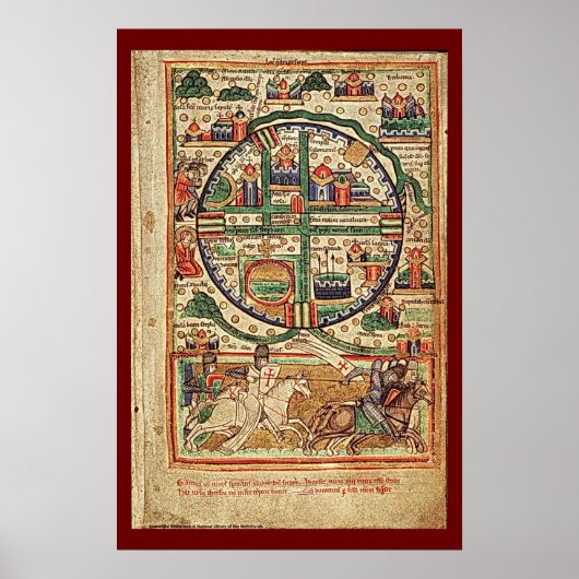 Jerusalem in Crusader Times Illustrated Manuscript Poster (Voorkant)