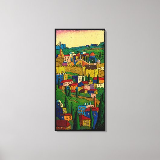 Jerusalem in Dawn door Jonathan Kis-Lev Canvas Afdruk (Voorkant)