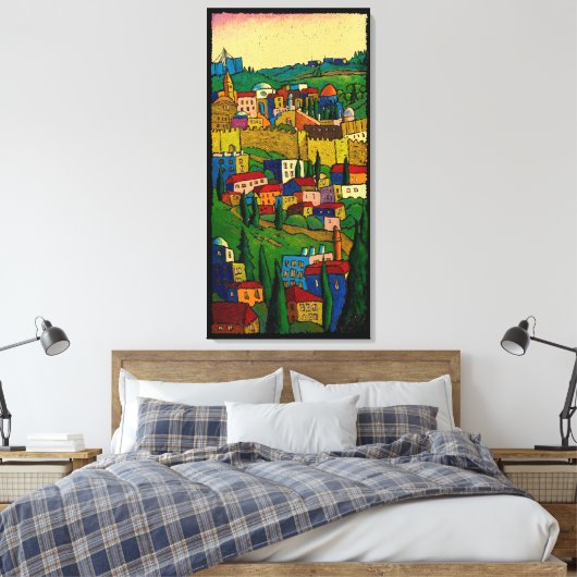Jerusalem in Dawn door Jonathan Kis-Lev Canvas Afdruk (Insitu (Slaapkamer))