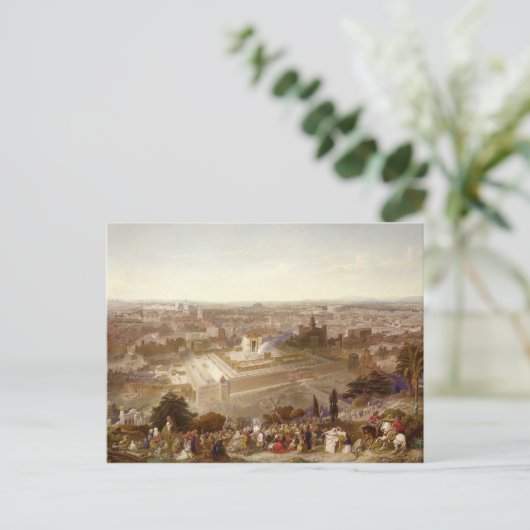 Jerusalem in haar grootheid, gegraveerd door Charl Briefkaart (Staand voorkant)