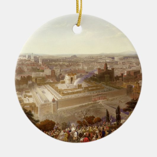 Jerusalem in haar grootheid, gegraveerd door Charl Keramisch Ornament (Voorkant)