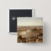 Jerusalem in haar grootheid, gegraveerd door Charl Vierkante Button 5,1 Cm (Voorkant /achterkant)