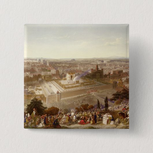 Jerusalem in haar grootheid, gegraveerd door Charl Vierkante Button 5,1 Cm (Voorkant)