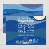 Jerusalem Israel Bar Bat Mitzvah Uitnodiging (Voorkant / Achterkant)