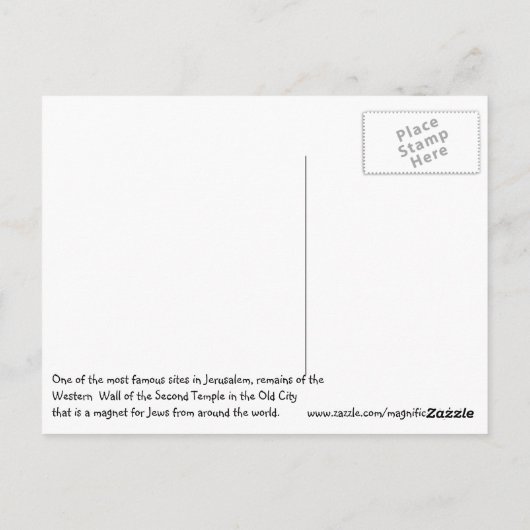 Jerusalem Israel Briefkaart (Achterkant)