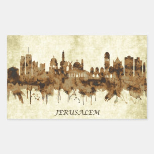 Jerusalem Israel Cityscape Rechthoekige Sticker