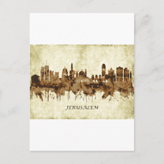 Jerusalem Israel Cityscape Uitnodiging Briefkaart (Voorkant)