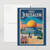 Jerusalem Israel Illustration Travel Art Vintage Briefkaart (Voorkant / Achterkant)