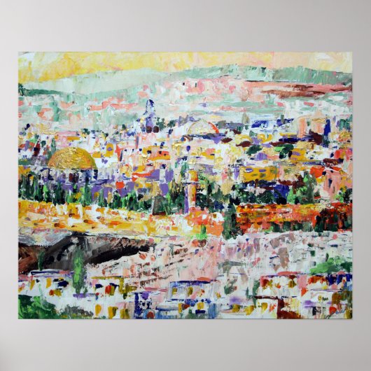 Jerusalem Israel Impressionistische schilderijen Poster (Voorkant)