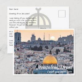 Jerusalem Israel met Dome of the Rock Briefkaart