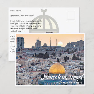 Jerusalem Israel met Dome of the Rock Briefkaart