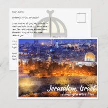 Jerusalem Israel met Dome the Rock bij Night