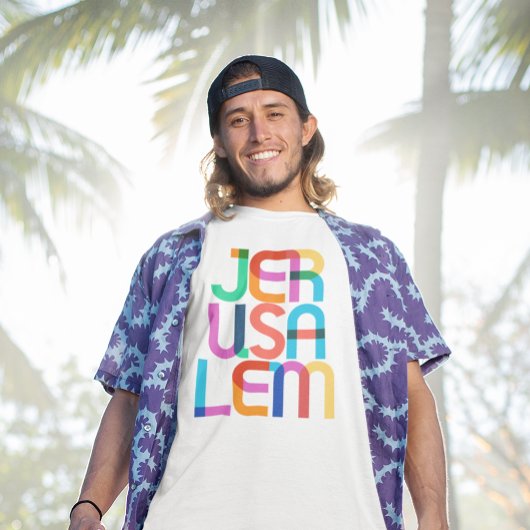 Jerusalem Israel Pop Art Letters T-shirt