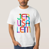 Jerusalem Israel Pop Art Letters T-shirt (Voorkant)
