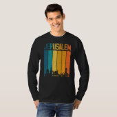 Jerusalem Israel Retro  Sunset Skyline Jeru T-shirt (Voorkant volledig)