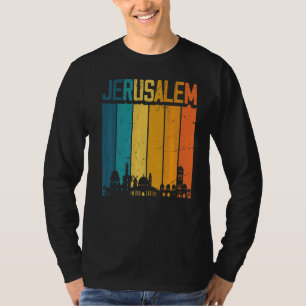 Jerusalem Israel Retro  Sunset Skyline Jeru T-shirt
