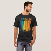 Jerusalem Israel Retro  Sunset Skyline Jeru T-shirt (Voorkant volledig)