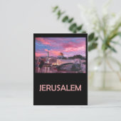 Jerusalem Israel Retro Travel Poster Briefkaart (Staand voorkant)