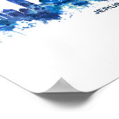 Jerusalem Israel Skyline Blue Poster (Hoek)