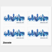 Jerusalem Israel Skyline Blue Rechthoekige Sticker (Vel)