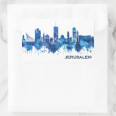 Jerusalem Israel Skyline Blue Rechthoekige Sticker (Tas)