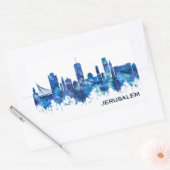 Jerusalem Israel Skyline Blue Rechthoekige Sticker (Envelop)