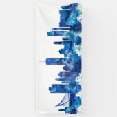 Jerusalem Israel Skyline Blue Spandoek (Verticaal)
