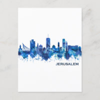 Jerusalem Israel Skyline Blue