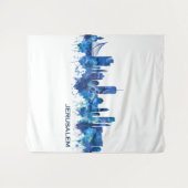 Jerusalem Israel Skyline Blue Wandkleed (Voorkant (horizontaal))