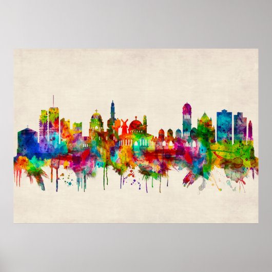 Jerusalem Israel Skyline Poster (Voorkant)